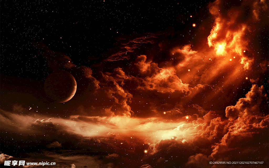 火焰星空宇宙底图美图图片