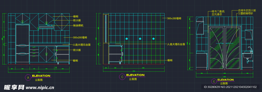 CAD厨卫立面 厨卫立面图 C