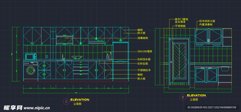 CAD厨卫立面 厨卫立面图  