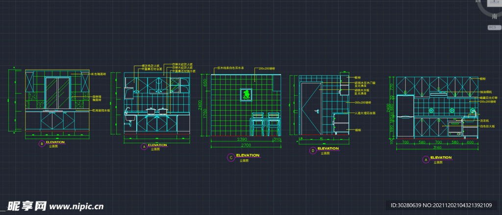 CAD厨卫立面 厨卫立面图  