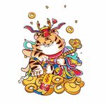 国潮虎年图案插画