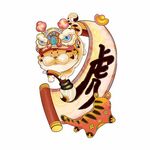 国潮虎年图案插画