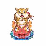 国潮虎年图案插画
