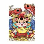 国潮虎年图案插画