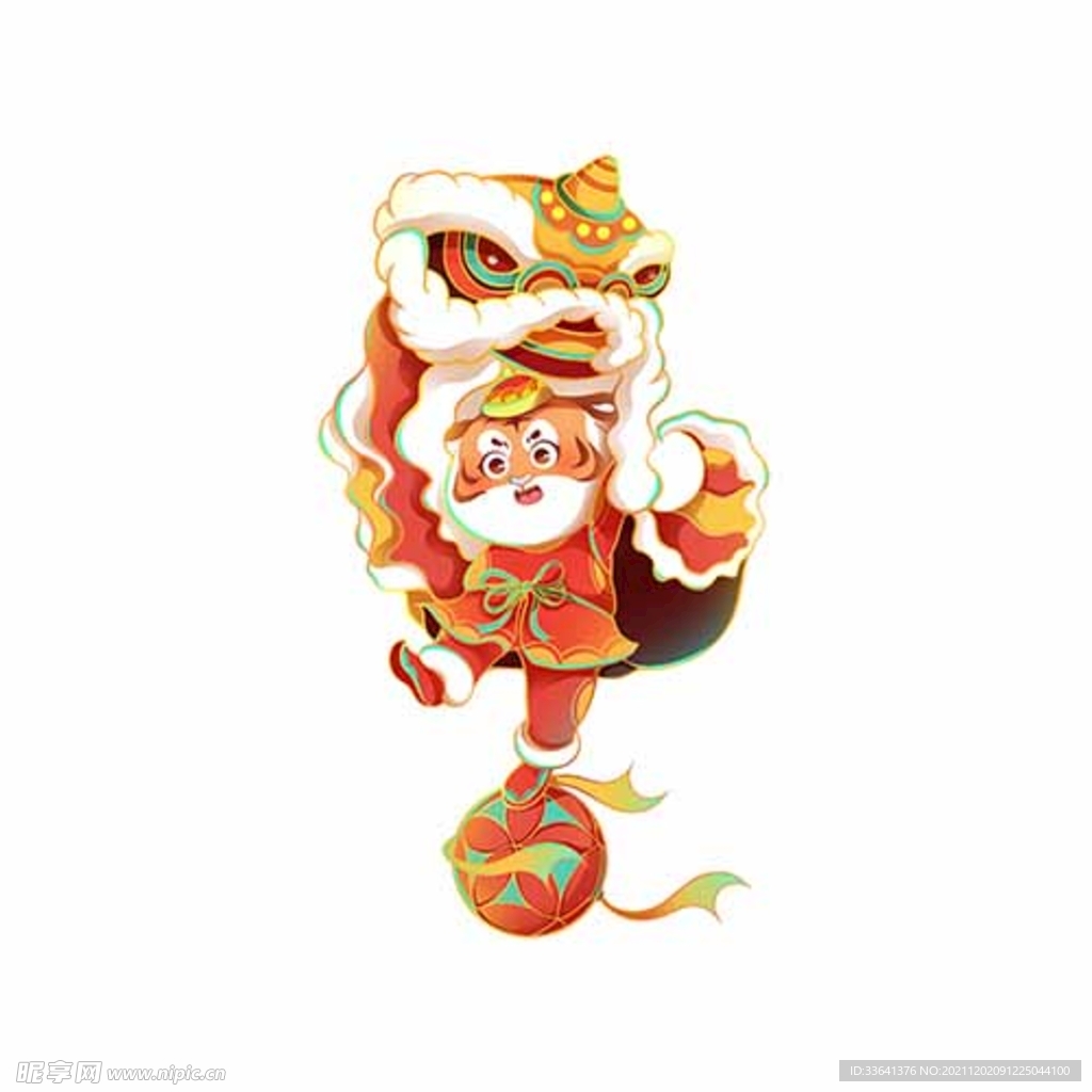 国潮虎年图案插画