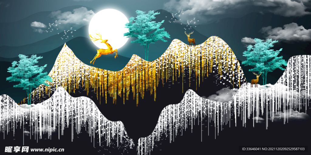 新中式山水装饰画