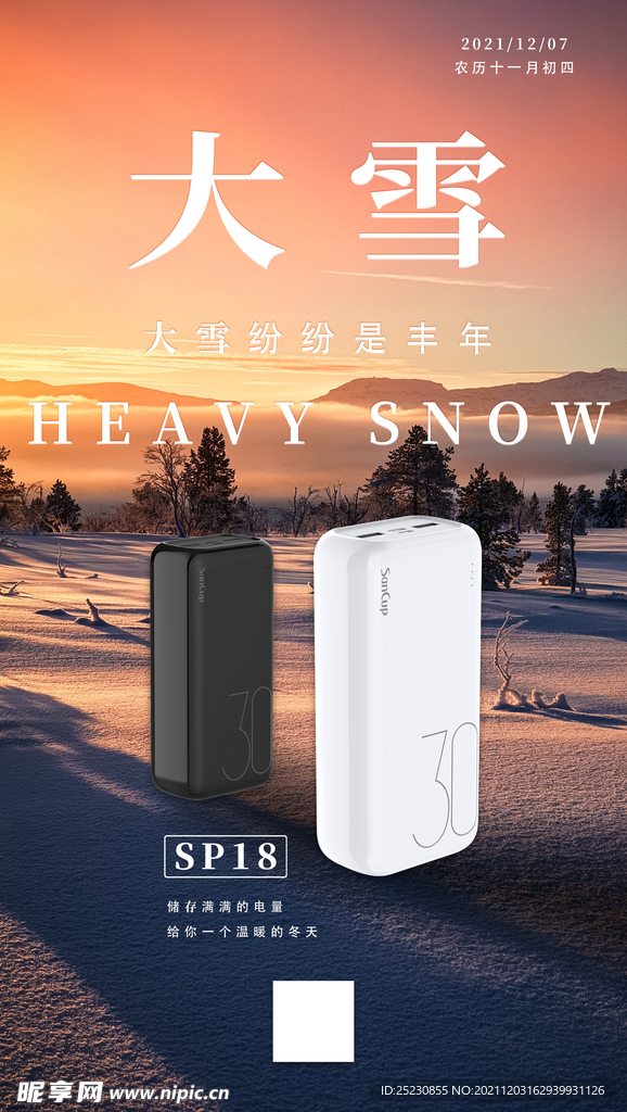 二十四节气大雪海报