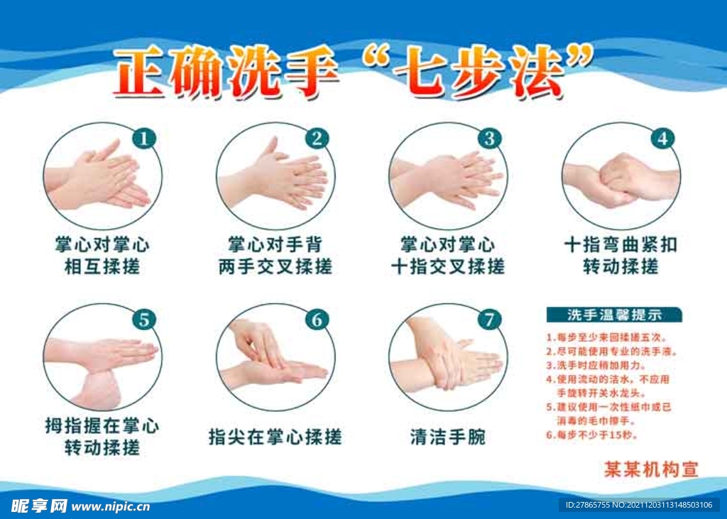 正确洗手七步法
