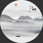 圆形山水玄关
