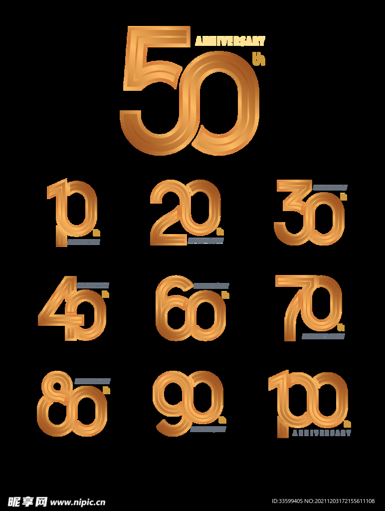 免抠周年数字PNG