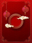 红色春节新年中式中国风装饰图案