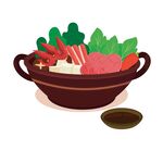 火锅食材手绘卡通元素