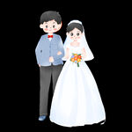 卡通新郎新娘
