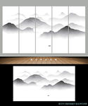 新中式抽象水墨山水画