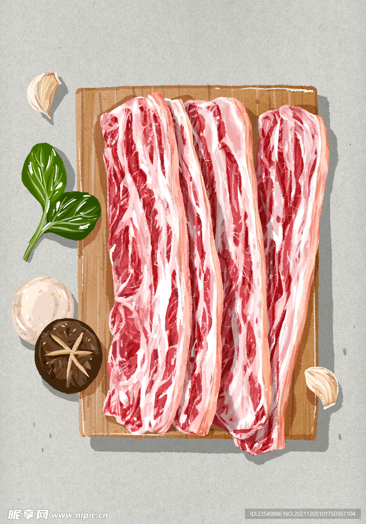 美食烧烤插画