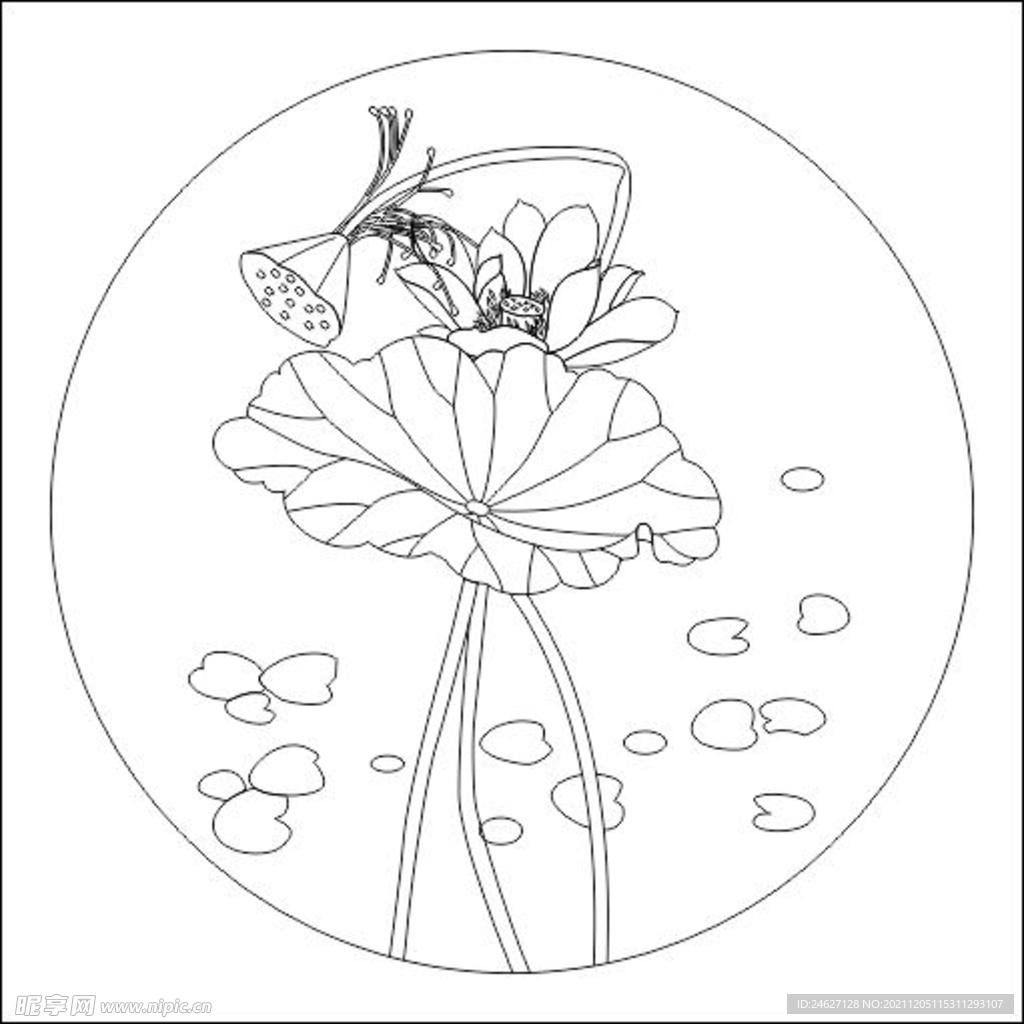 荷花装饰画