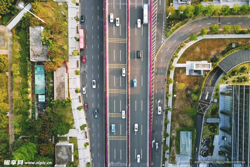 城市道路俯拍