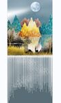 山水麋鹿装饰画
