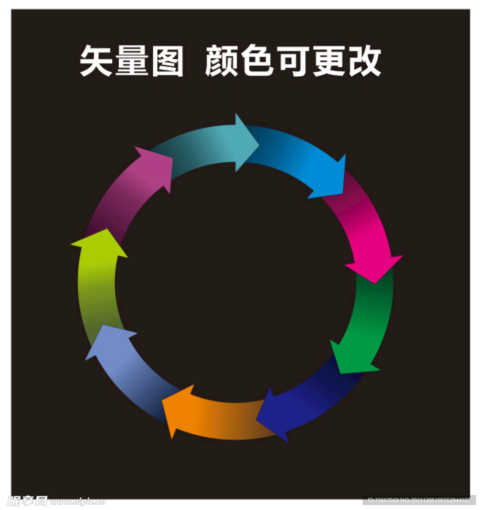 箭头色块环