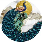 孔雀圆形装饰画