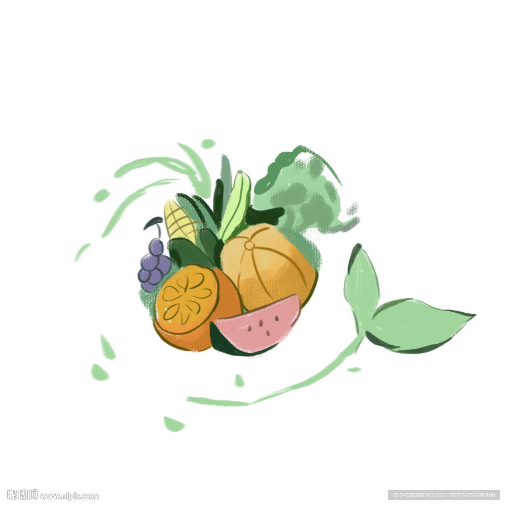 手绘水果