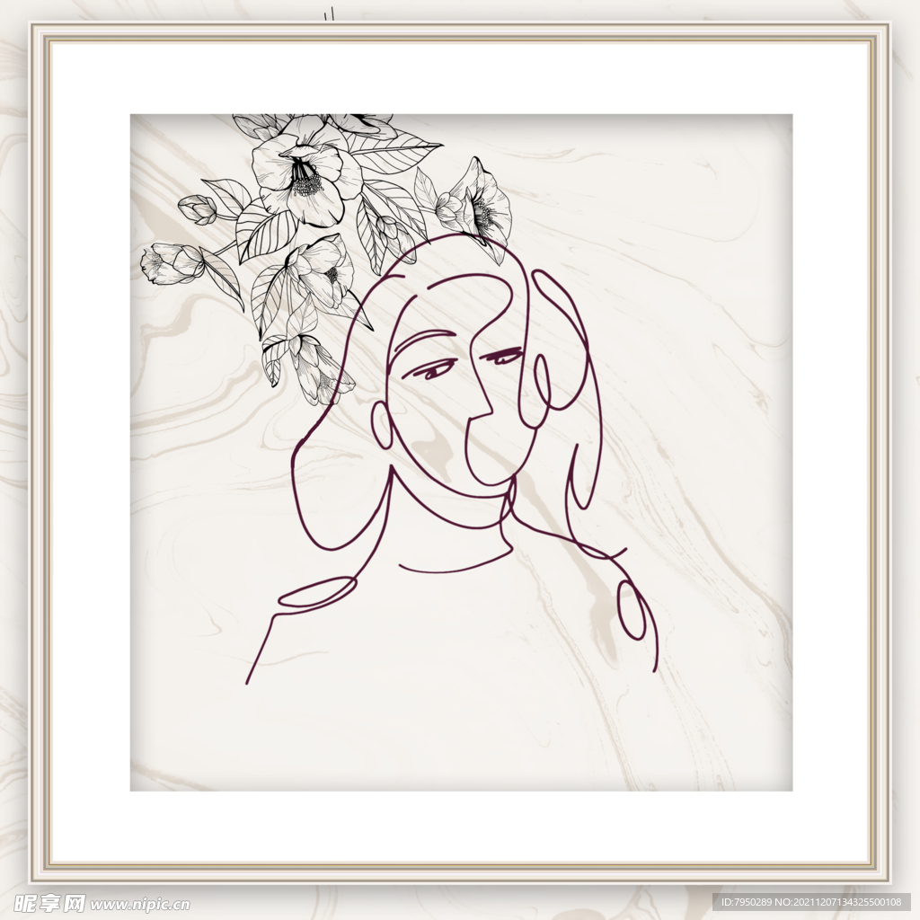 手绘抽象人物装饰画