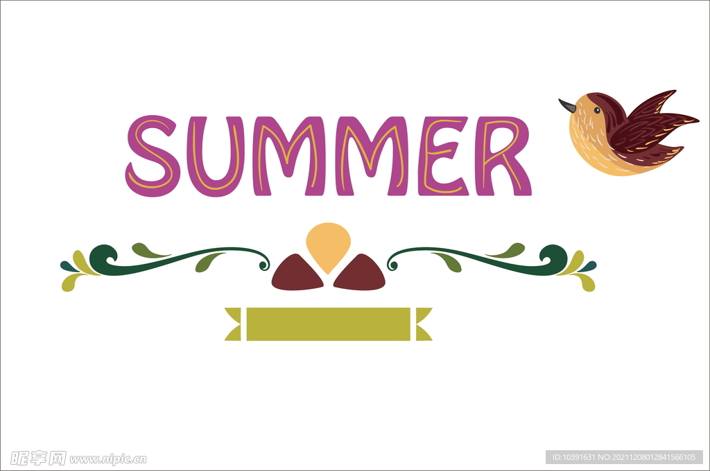 summer 夏天 花边