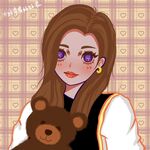 抱小熊的女孩