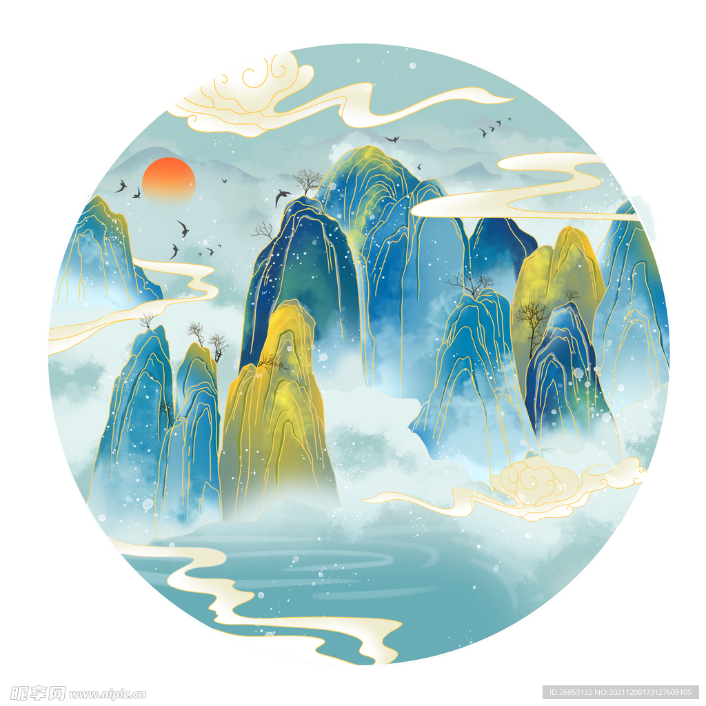 水墨国潮山水