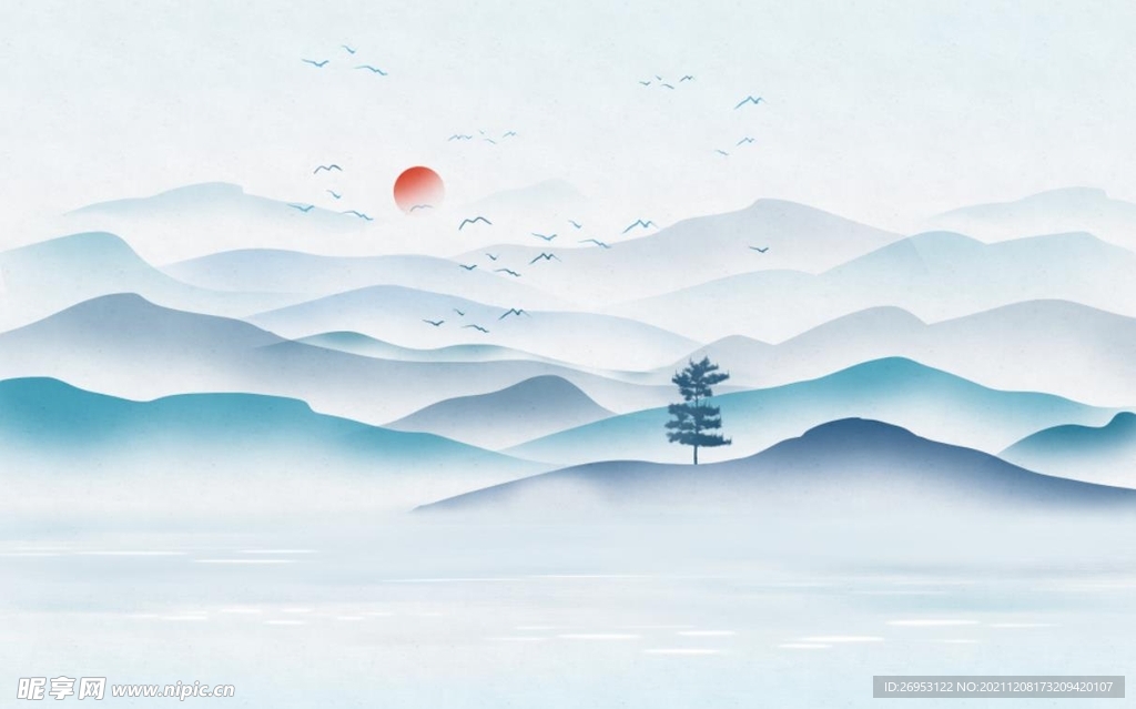 水墨风山水
