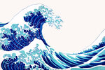 日式复古手绘海浪插画设计