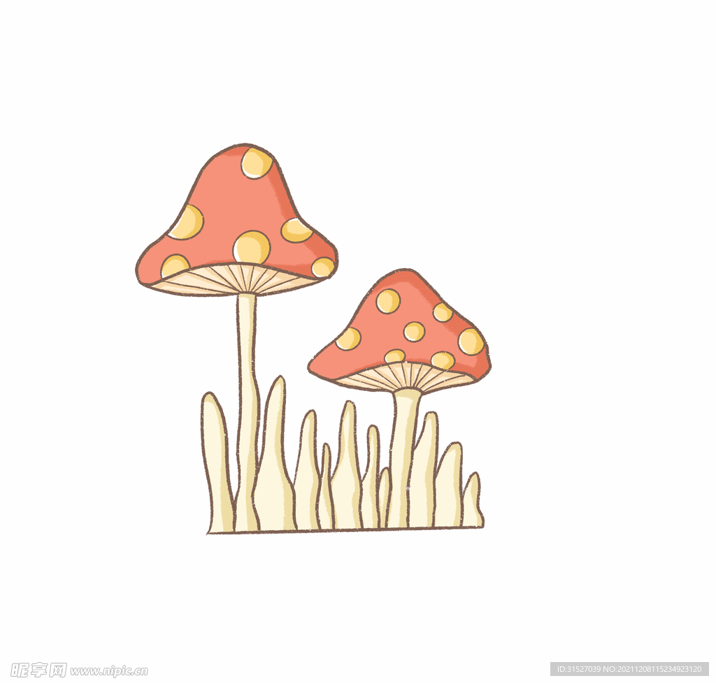可爱卡通蘑菇元素