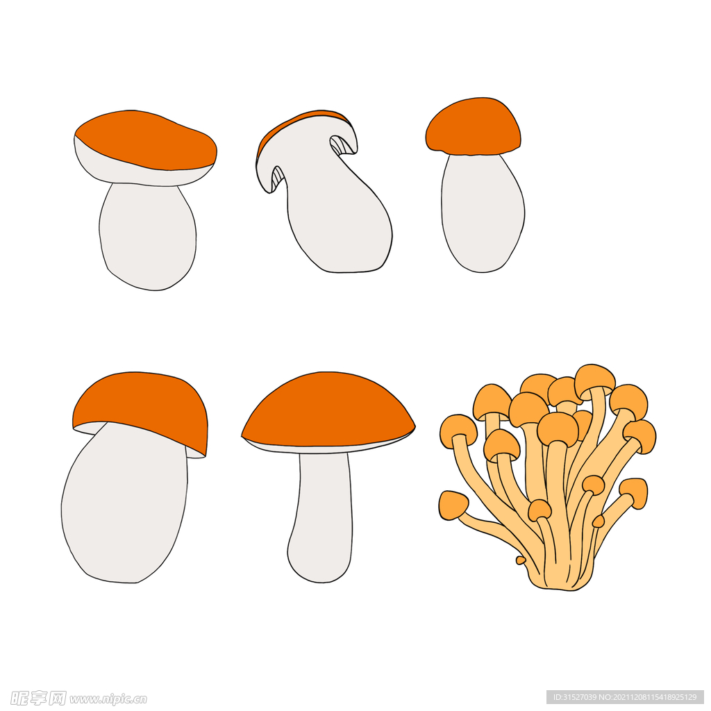 手绘小蘑菇