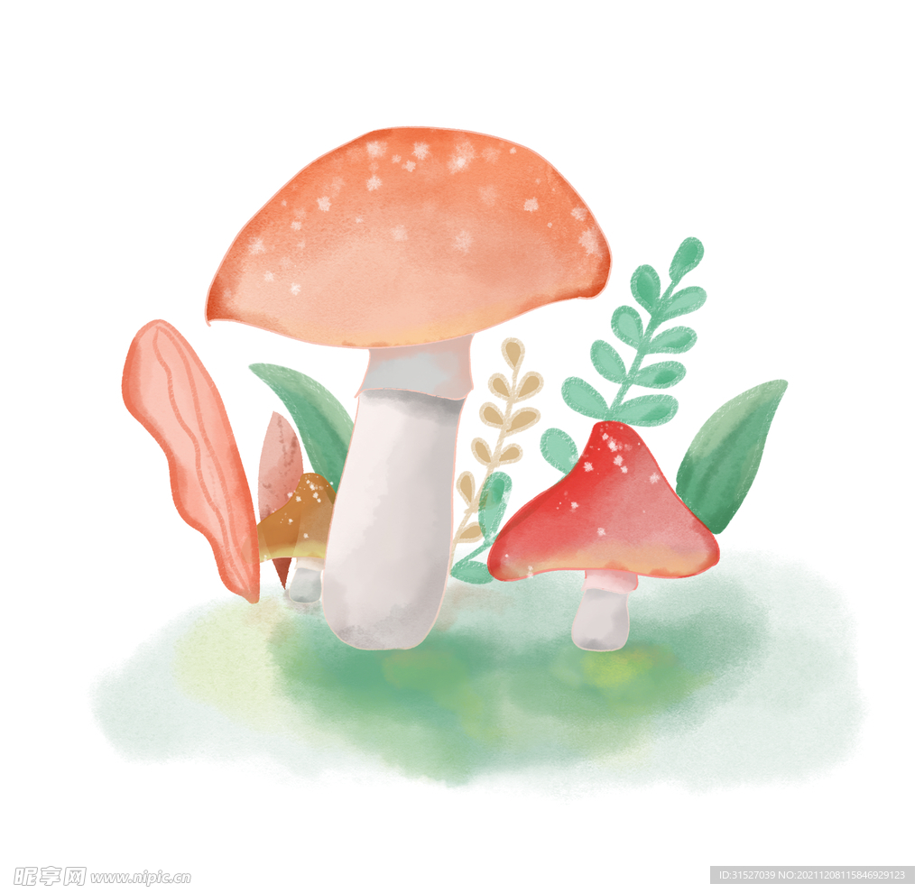 小场景手绘蘑菇元素