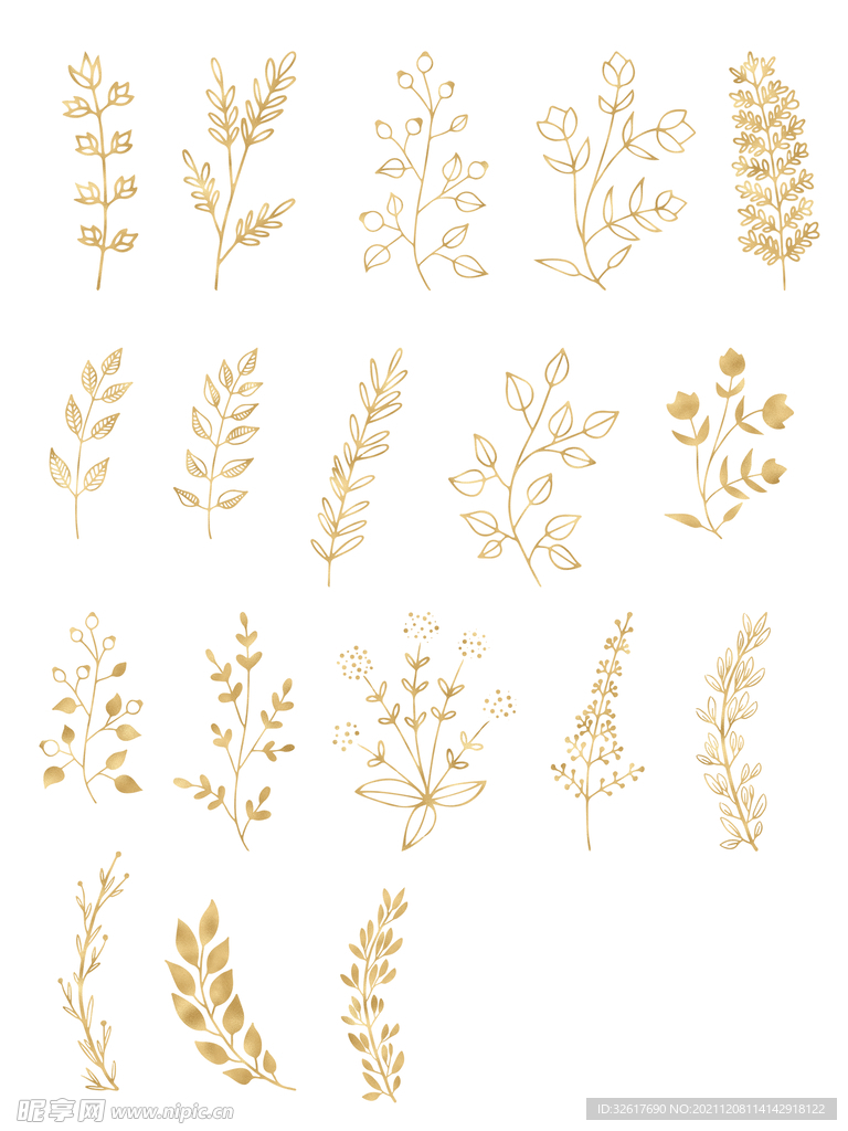 金色植物图案