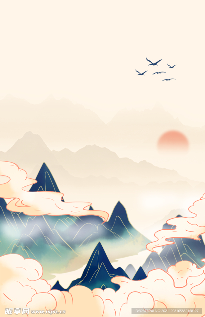 古风山水背景