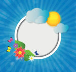 太阳光线和空白框 