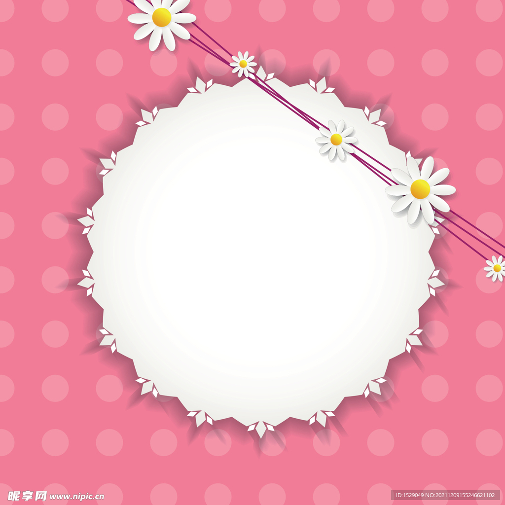 抽象菊花边框  
