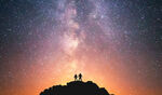 星空 唯美人物 背景图
