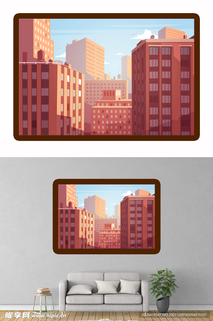 城市楼群插画