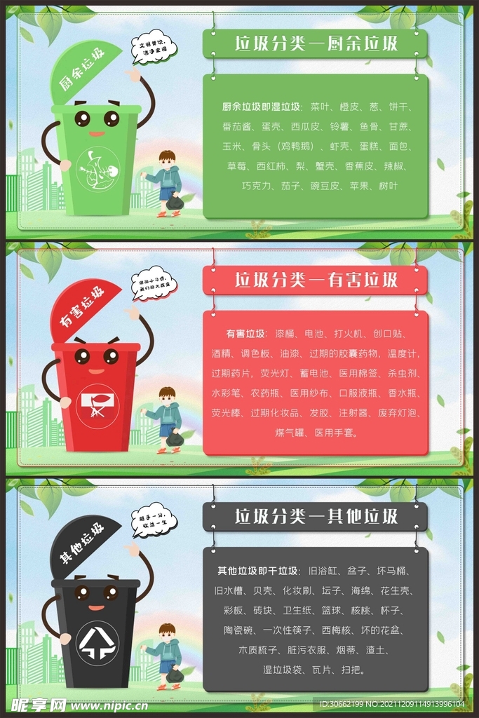 垃圾分类展板