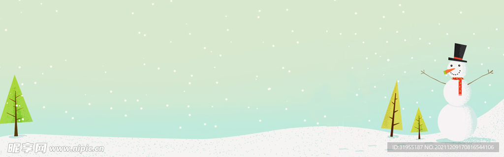 冬天雪人在雪地