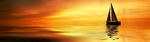 海上帆船夕阳装饰画