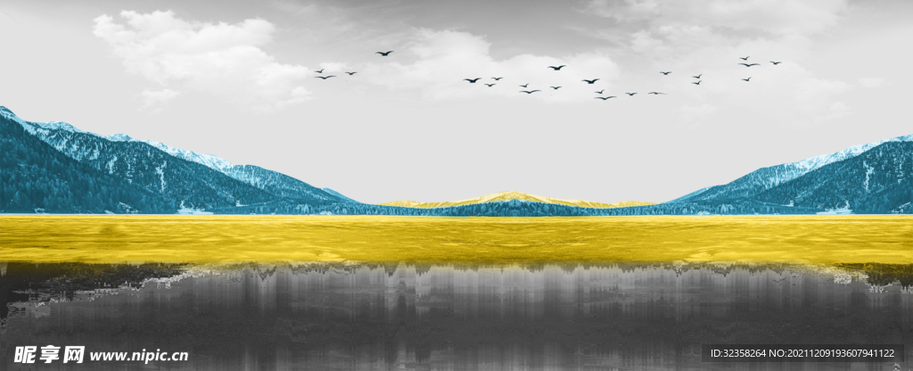 田园山水意境装饰画