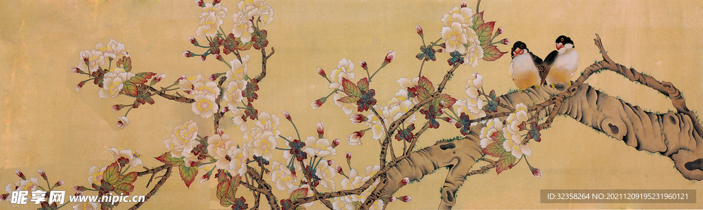 喜上眉梢花鸟国画装饰画