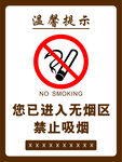您已进入无烟区禁止吸烟海报