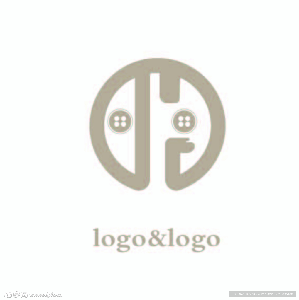 金色LOGO 纽扣DG可爱