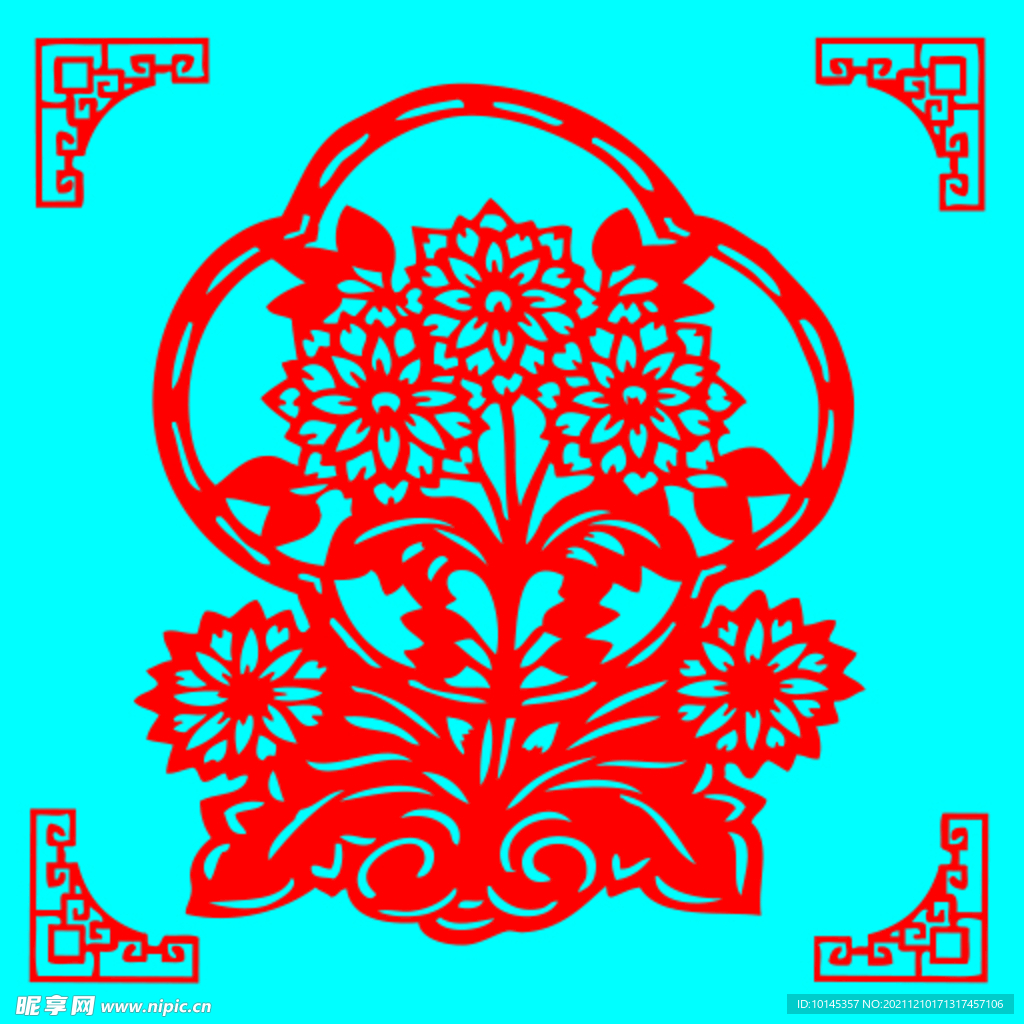 花卉剪纸