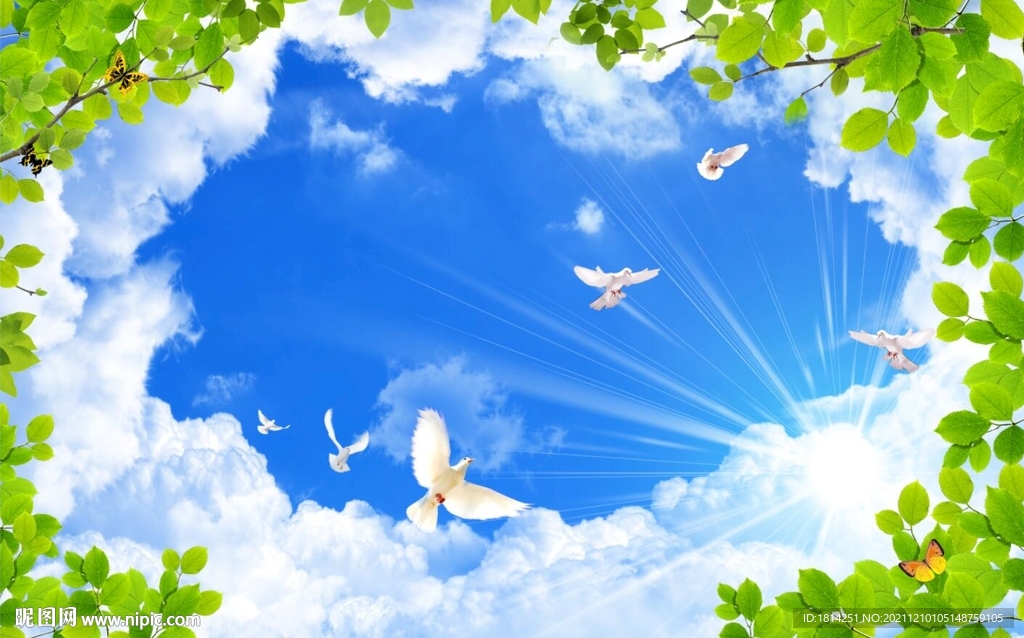 蓝天白云天空吊顶