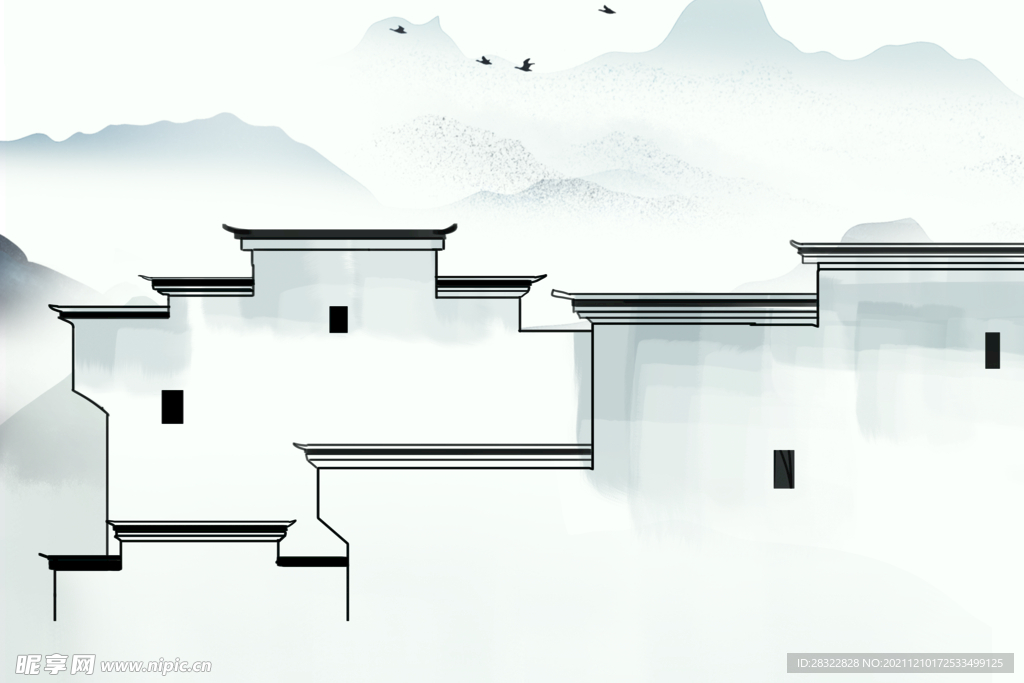 房子水墨画